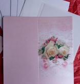 BASTELSETS / CRAFT KITS: Edeles Kartenset zu festliche Anlässe, Eheringe mit weissen Rosen