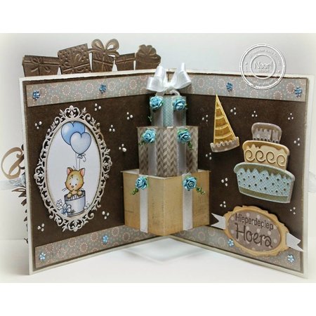 Joy!Crafts und JM Creation Stempelen en Party embossing stencil sjabloon Laten we