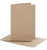 KARTEN und Zubehör / Cards SET: kort og konvolutter, kort størrelse 7,5x10,5 cm, natur