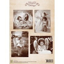 Decoupage ark A4, Angel Praying