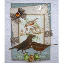 Corte y estampación plantillas, Día de los Enamorados, aves