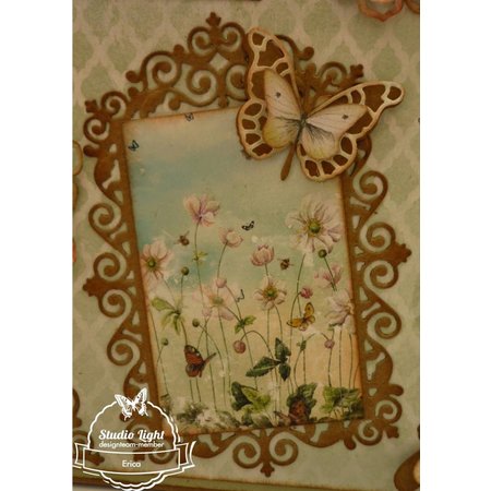 Joy!Crafts und JM Creation Bastel DICA: perfuração - e stencil estampagem, quadro superior e 3 cantos