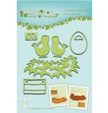 Leane Creatief - Lea'bilities Leabilities, stamping - and embossing stencil Young birds with nest