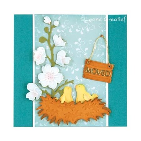 Leane Creatief - Lea'bilities Leabilities, stamping - and embossing stencil Young birds with nest