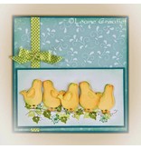 Leane Creatief - Lea'bilities Leabilities, stamping - and embossing stencil Young birds with nest
