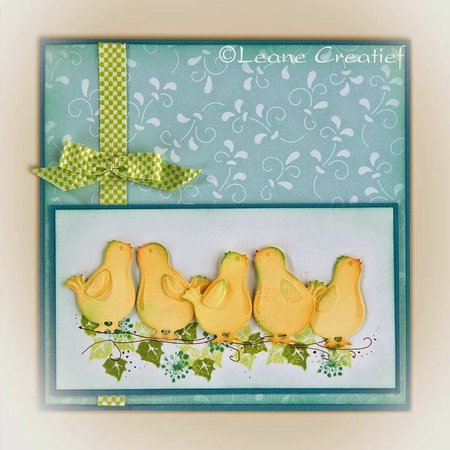 Leane Creatief - Lea'bilities Leabilities, stamping - and embossing stencil Young birds with nest