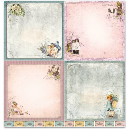 Designer Papier Scrapbooking: 30,5 x 30,5 cm Papier Designpapier "Kinder 1"