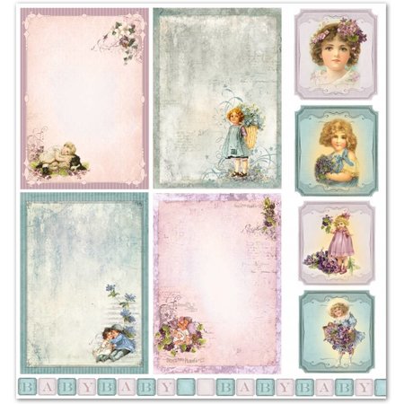 Designer Papier Scrapbooking: 30,5 x 30,5 cm Papier Ontwerpers papier "Child / Baby 5" nostalgie Pur!