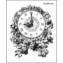 LaBlanche Stempel: romantische Uhr mit Blumen