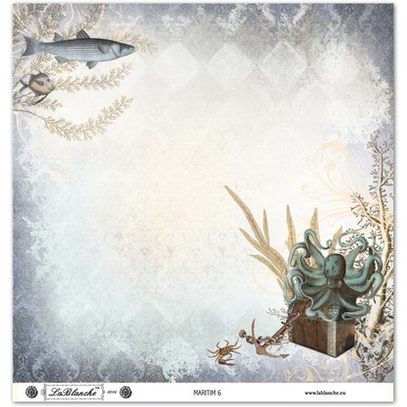 Designer Papier Scrapbooking: 30,5 x 30,5 cm Papier Carta Design "Marittimo"