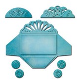 Spellbinders und Rayher Spellbinders, stempelen en Embossing Stencil, Shapeabilities voor 3 verschillende mini envelop