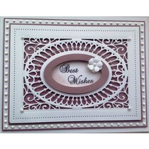 Creatieve uitingen, stempelen en embossing stencil, decoratieve frame achtergrond