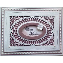 Creatieve uitingen, stempelen en embossing stencil, decoratieve frame achtergrond