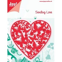Joy Crafts, punching - and embossing template, heart full of butterflies