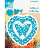 Joy!Crafts und JM Creation Joy Crafts, Stanz - und Prägeschablone, Filigränes Herz mit Schmetterling