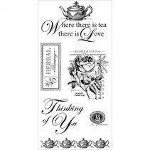 Rubber stamp, "Botanical Tea"