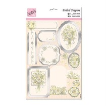 A4 de luxe de feuilles coupées, rose blanche