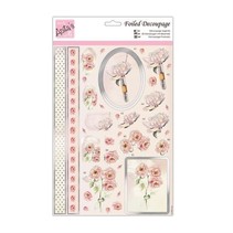 Luxury A4 3D die cut sheet with silver foil, roses