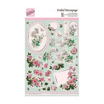 Luksus A4 3D die cut ark med sølvpapir, Rose Bouquet