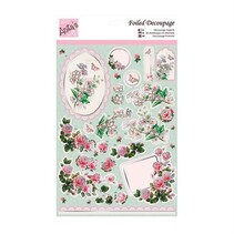 Luxury A4 3D die cut sheet with silver foil, Rose Bouquet