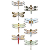 Luxo etiqueta 3D libélula, dimensional