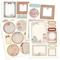 Prima Marketing, Chipboard stickers with glitter Efekt