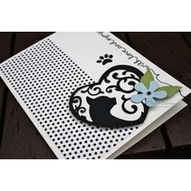 Spellbinders, punching and embossing template Filigränes motif, cat and paw