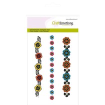 Transparent Stempel, Blumen Rändern Folklore