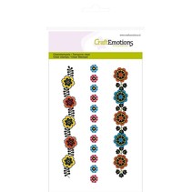 Transparent Stempel, Blumen Rändern Folklore