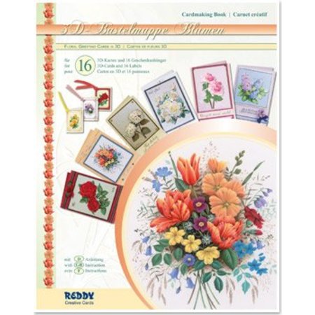 BASTELSETS / CRAFT KITS: Flores cartera artesanal 3D, para el diseño de 16 tarjetas de flores