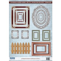 Die cut ark rammer, med mettalic sølv effekt, 17 deler