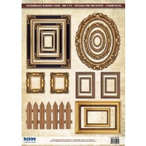 Die Cut foglio cornice, con oro, 17 parti