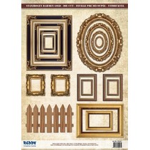 Die Cut sheet picture frame, with gold, 17 parts