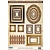Embellishments / Verzierungen Stanzbogen Bilderrahmen, mit gold, 17 Teile