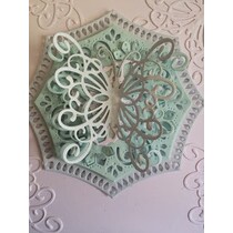 Expresiones creativas, puñetazos y relieve plantilla Filigrane mariposa