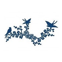 Matrizes e estampagem modelo, esfarrapado Lace Oriental Bluebird