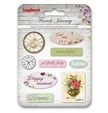 Embellishments / Verzierungen Luksus 3D utsmykking, Epoxy Stickers fransk Journey, 9 emner
