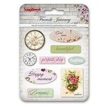 Luxe 3D versieringen, Epoxy Stickers Franse Journey, 9 Onderwerpen