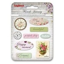 Luxe 3D versieringen, Epoxy Stickers Franse Journey, 9 Onderwerpen
