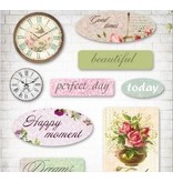 Embellishments / Verzierungen Luksus 3D utsmykking, Epoxy Stickers fransk Journey, 9 emner
