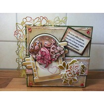 Stampen en Embossing stencil, Marieke Precious, Romantiek, klimroos