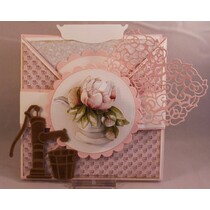 Cutting en embossing stencils, Romance collectie, oude waterpomp