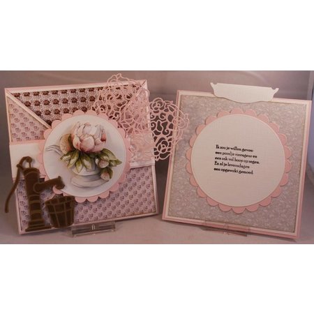 Precious Marieke Cutting en embossing stencils, Romance collectie, oude waterpomp