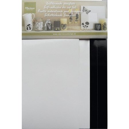 Sticker Self-stamping foil, 4 leaf 2x white and 2x black