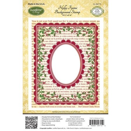 JUSTRITE AUS AMERIKA Justrite, Gummi Stempel, Holly Frame