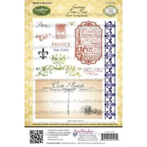 Justrite, sello de goma, saludos desde París