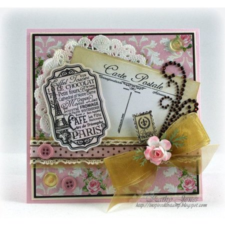 JUSTRITE AUS AMERIKA Justrite, rubber stamp, Greetings from Paris