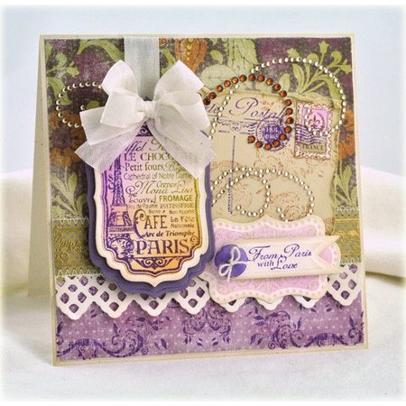 JUSTRITE AUS AMERIKA Justrite, rubber stamp, Greetings from Paris