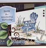 Heartfelt Creations aus USA Sello HEARTFELT, rama romántico con hojas + Texto