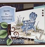 Heartfelt Creations aus USA Timbro cuore, ramo romantico con foglie + Testo